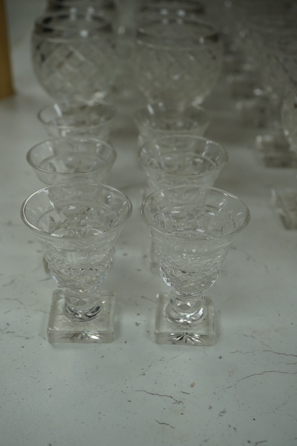 A collection of Voneche drinking glasses including a set of twelve, largest 12cm high. Condition - fair to good, some minor chips